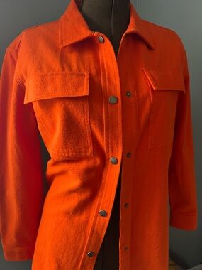 L.L. Bean Bright Orange Utility Jacket with Flap Pockets